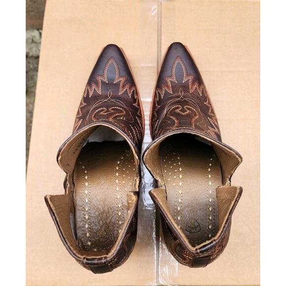 Ariat Dixon Brown Distressed Leather Ankle Cowboy Western Boots Womens Sz 7.5B - Picture 7 of 14